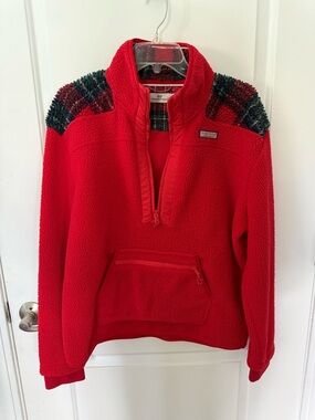 Vineyard Vines Cherry Red 1/4 Zip Pullover - Women's Size Large